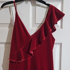 Express Red One Shoulder Sundress
